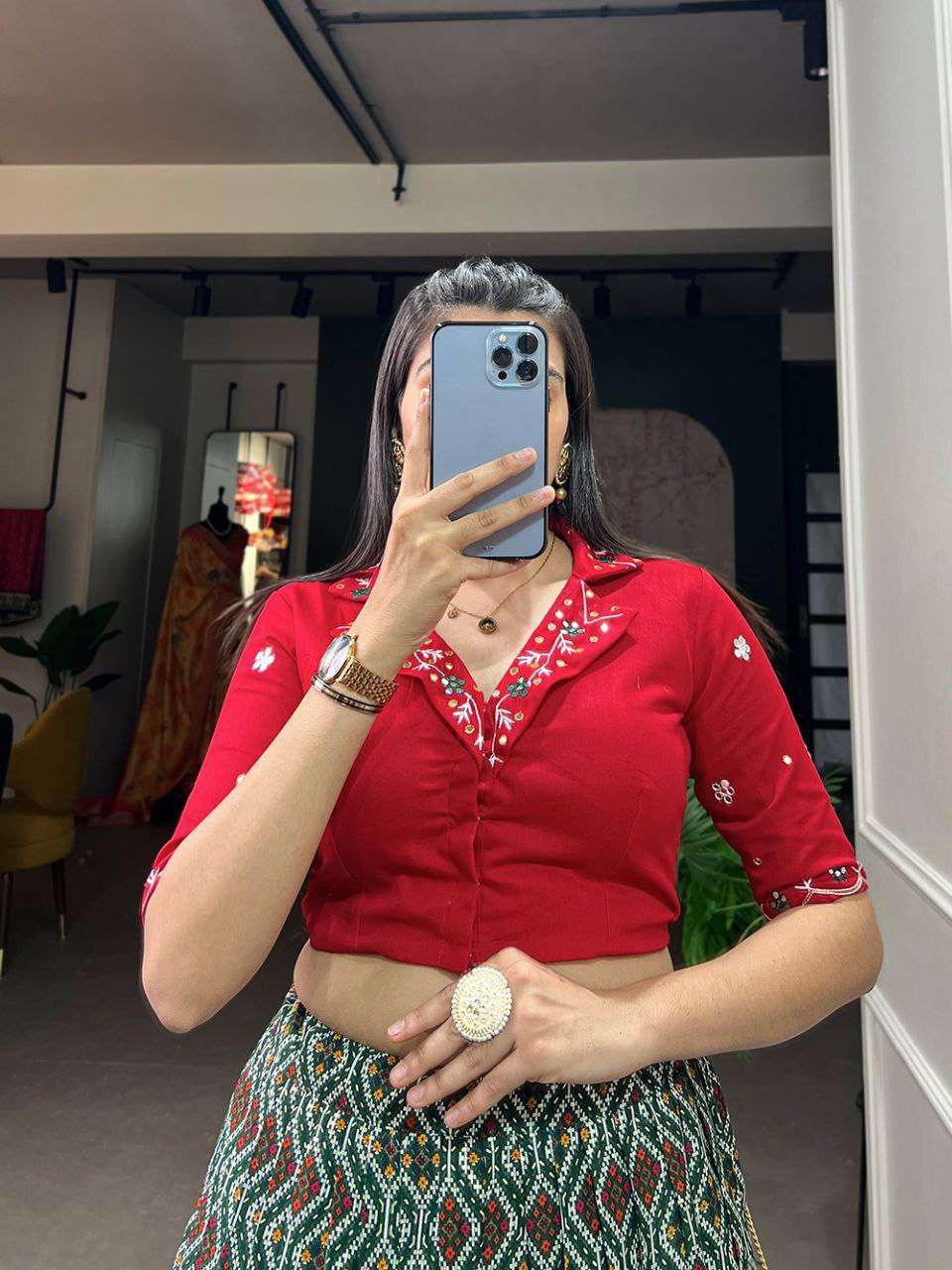 Women's Printed Ethnic Lehenga Choli Set with Embroidered Blouse ? Stylish Festive Wear - Image 2